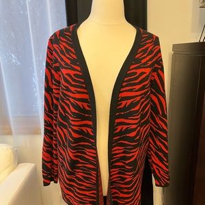 Marina Rinaldi Zebra Print Cardigan